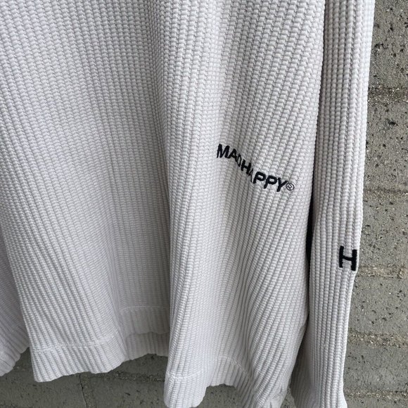 MadHappy Women Crewneck Ribbed Sweater Long Sleeve Pullover Knit Ivory SMALL NEW - Picture 2 of 7